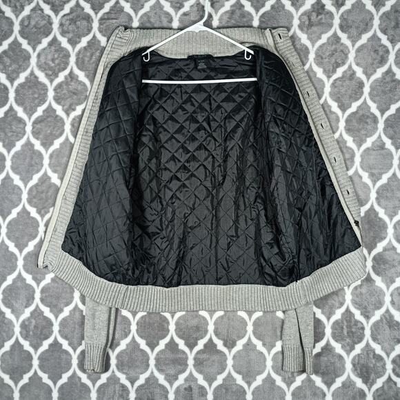 MG Black Label Sweater Jacket Men Size Small Gray Quilted Knit Button Zip - Picture 4 of 9